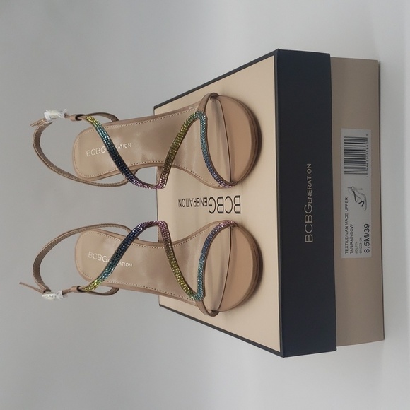 1087- BCBGENERATION Joliny Tan Rainbow Colors Women's Sandals Size 8.5 M NWT - Picture 8 of 11